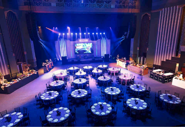 Award Ceremony Under ₹5 Lakhs Chennai — elegant stage setup with trophies and floral décor at a Chennai banquet hall