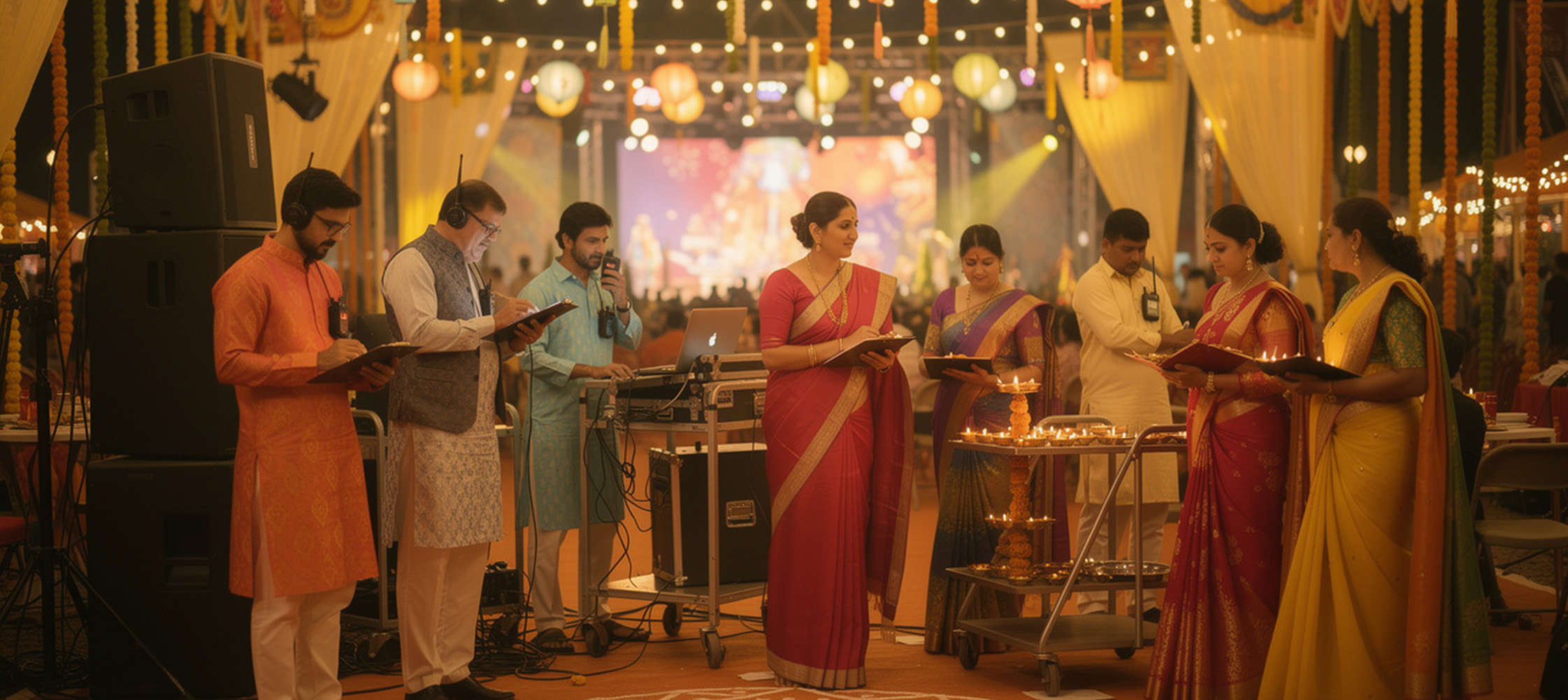 Event coordinators managing seamless wedding execution behind the scenes