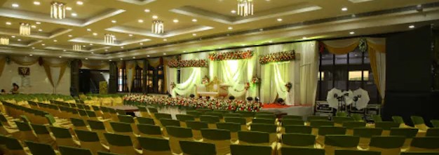 Elegant wedding venue decorated for 50 guests in Chennai with traditional flowers and lighting