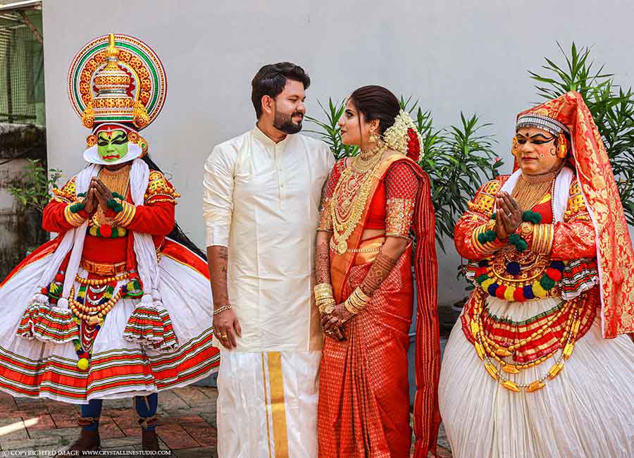 Split image showing candid and traditional wedding photography styles at Indian wedding