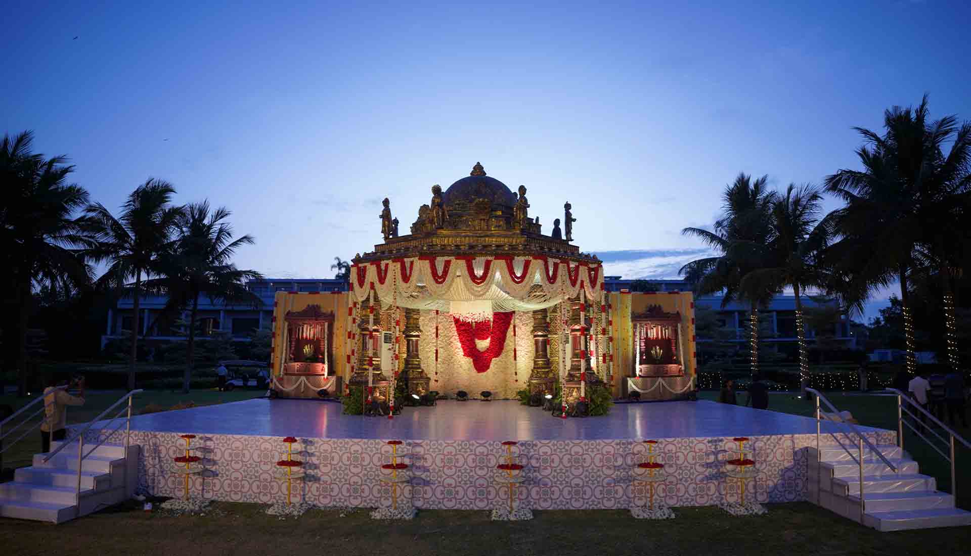 Wedding venue selection in Chennai based on guest count with couples planning seating arrangements
