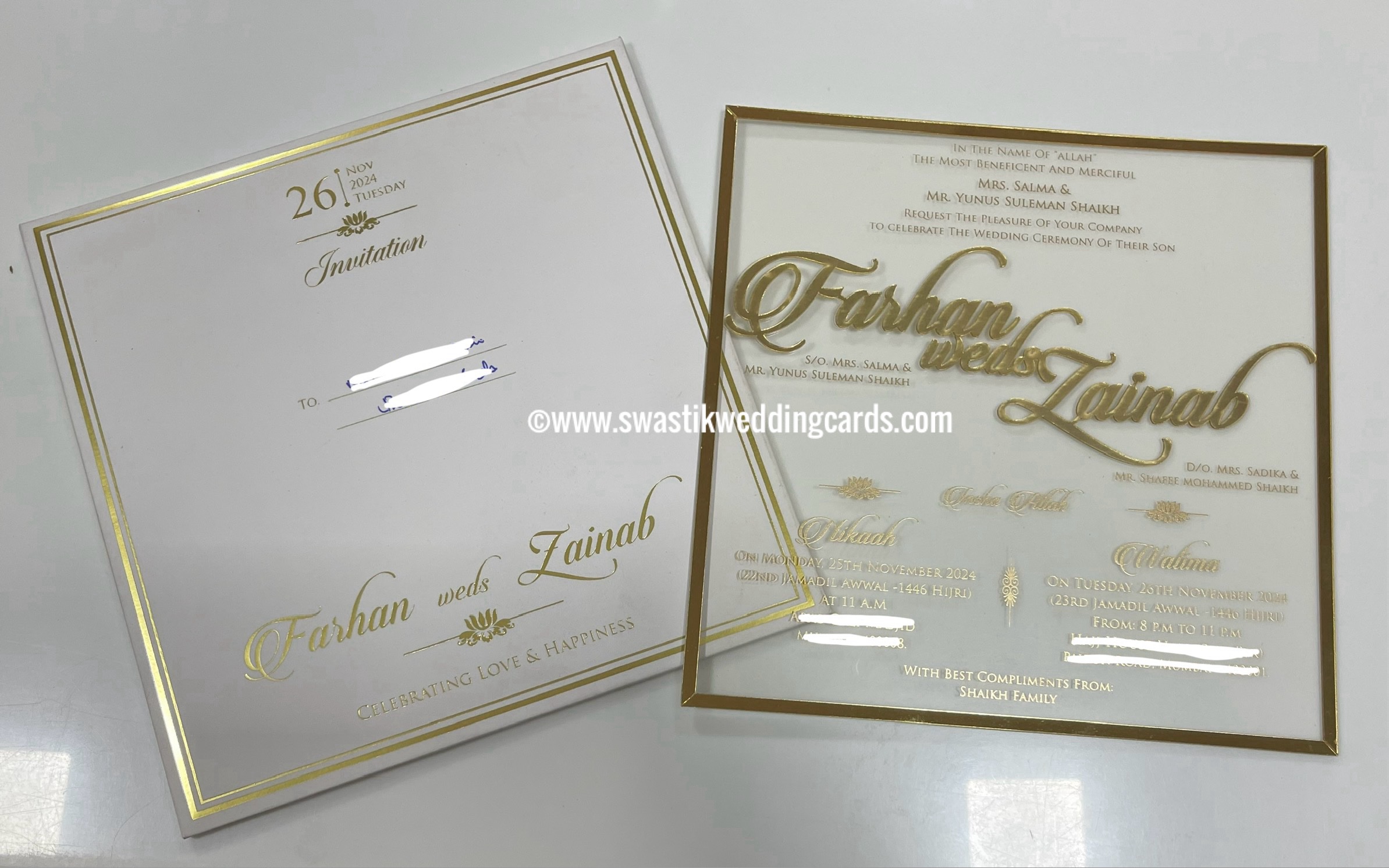 Stunning Acrylic Wedding Invitations