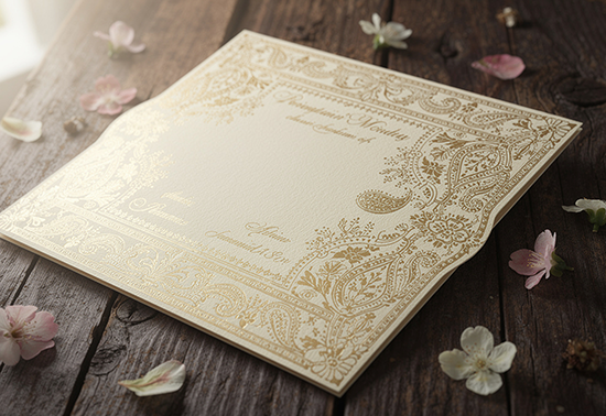 Creative wedding invitation designs showcasing both traditional ornate paper invites and modern digital animations