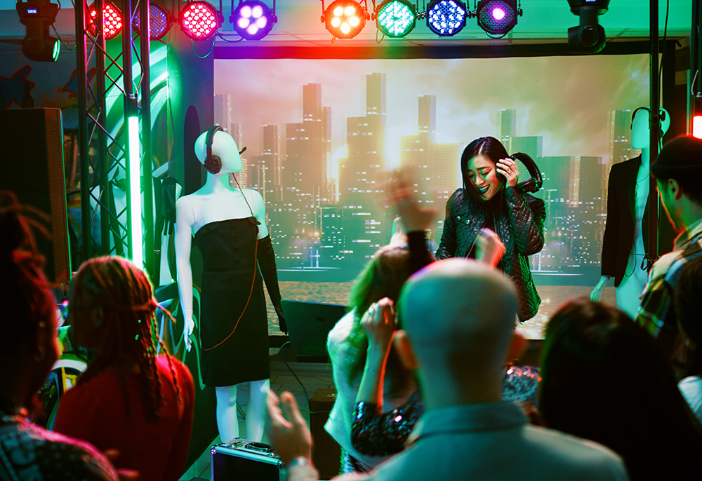 Creative themed employee recognition event with innovative decorations, interactive displays, and engaged participants