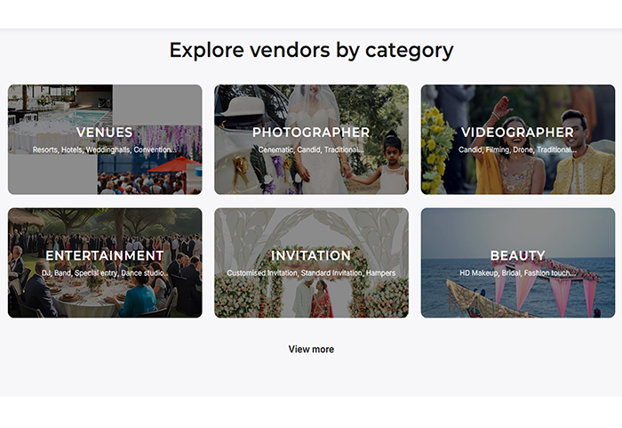 Screenshot of Happiffie vendor comparison interface showing multiple vendor profiles