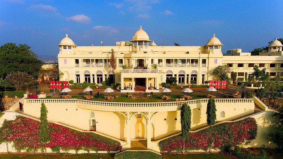 Grand Palace Wedding ceremony at Lalit Laxmi Vilas with ornate architecture and elegant decor