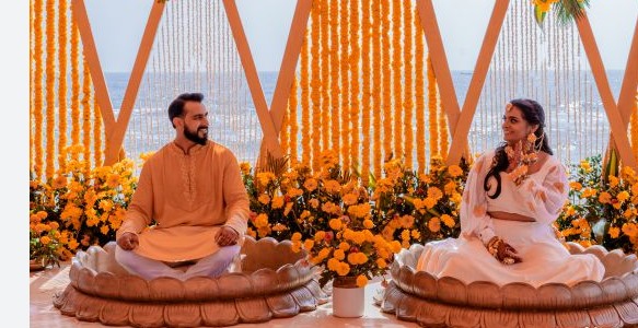 Haldi Budget Planning Chennai ceremony with yellow decorations and traditional setup