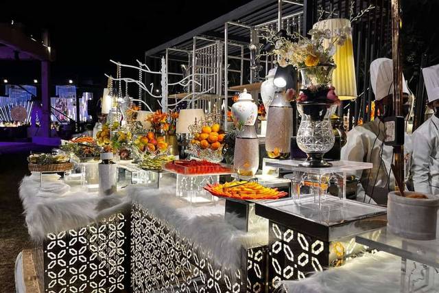 Modern fusion wedding catering setup