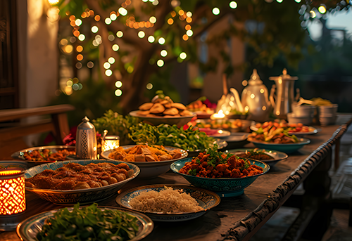 Interactive food stations at Indian wedding with chefs preparing fresh dishes for guests