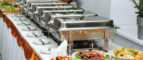 Professional kitchen equipment setup for international live counters