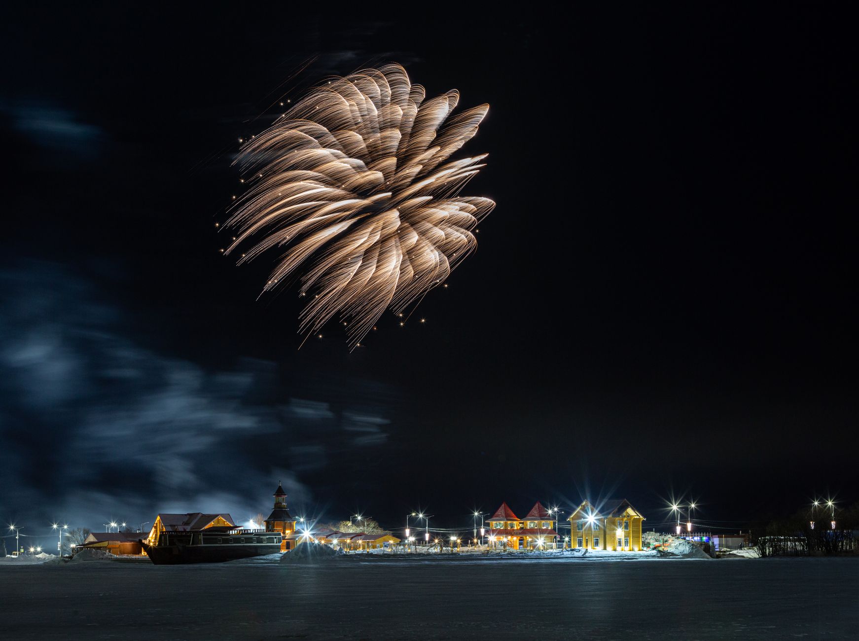 Aerial Pyrotechnics Over Kumarakom Backwaters