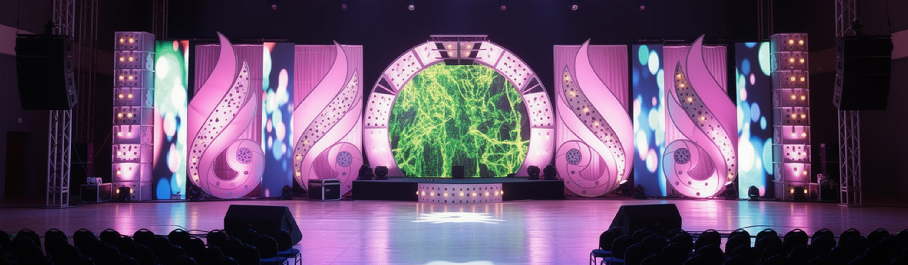 Led Screen Event With Riser LED Screen Integration Event Decor Guide | Happiffie