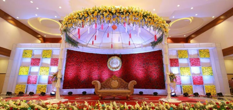 Luxury bachelorette party Chennai celebration with elegant decorations and bridal party