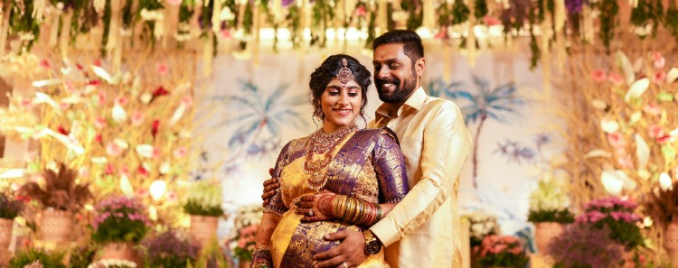 Luxury bridal shower Chennai celebration with elegant decor and happy bride-to-be