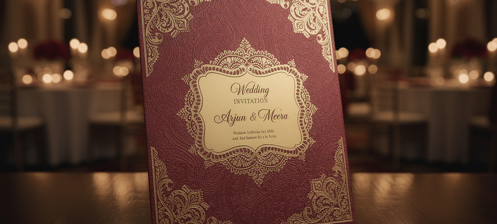 Elegant luxury wedding invitation cards displayed alongside budget-friendly alternatives on marble surface