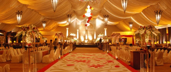 Elegant marriage hall decorated for 300 guests wedding in Chennai