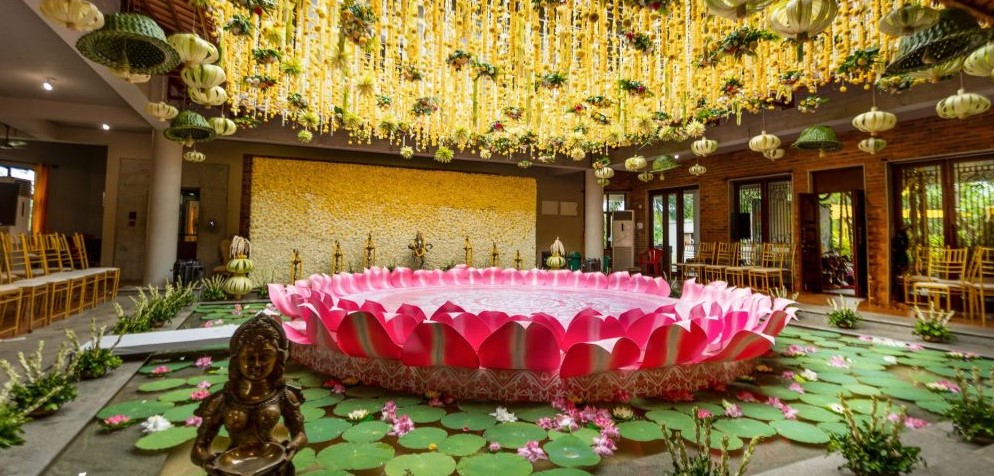 Muslim wedding budget planning Chennai ceremony with traditional decorations and cost breakdown