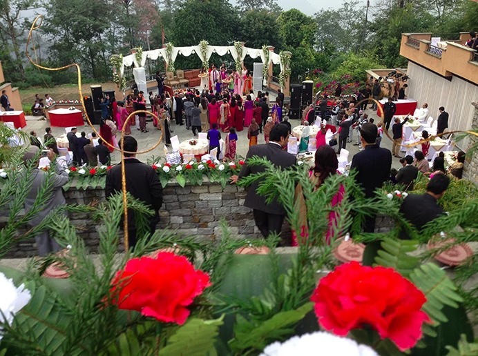 Seasonal mountain landscape showing optimal wedding weather at Chumbi Mountain Retreat