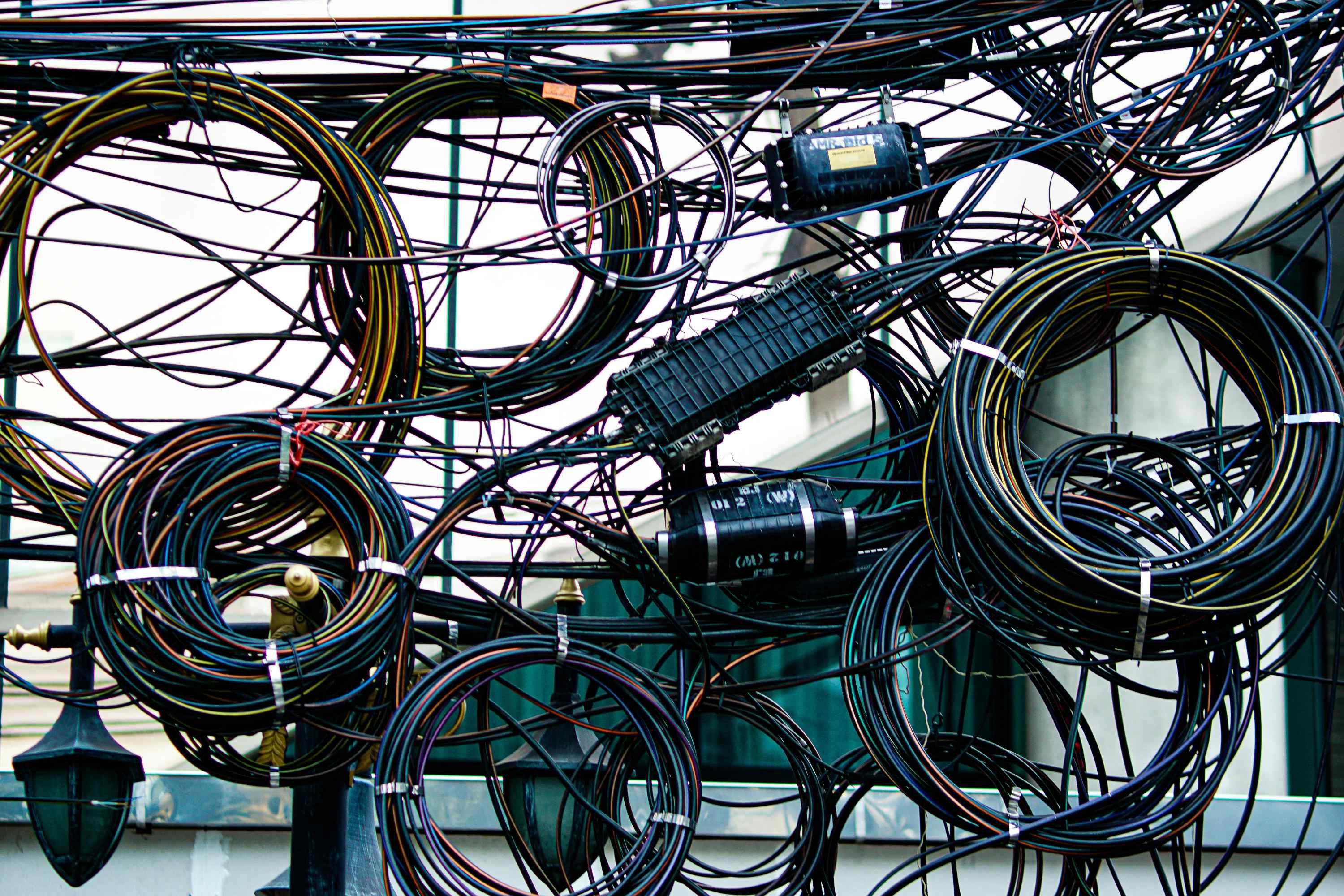 Professional outdoor event electrical setup with generators and distribution panels