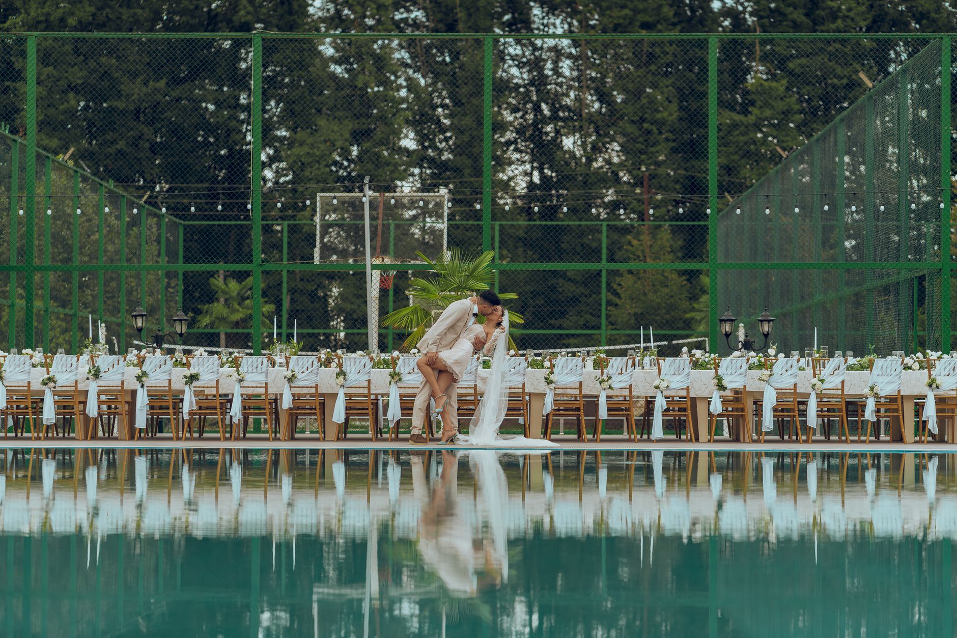 Poolside Spaces with Music Setup