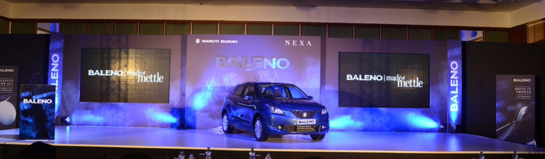 Professional product launch event setup in Chennai under ₹2 lakhs with stage decor and audience seating