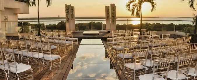 Beautiful resort wedding setup for 50 guests in Chennai with elegant decorations
