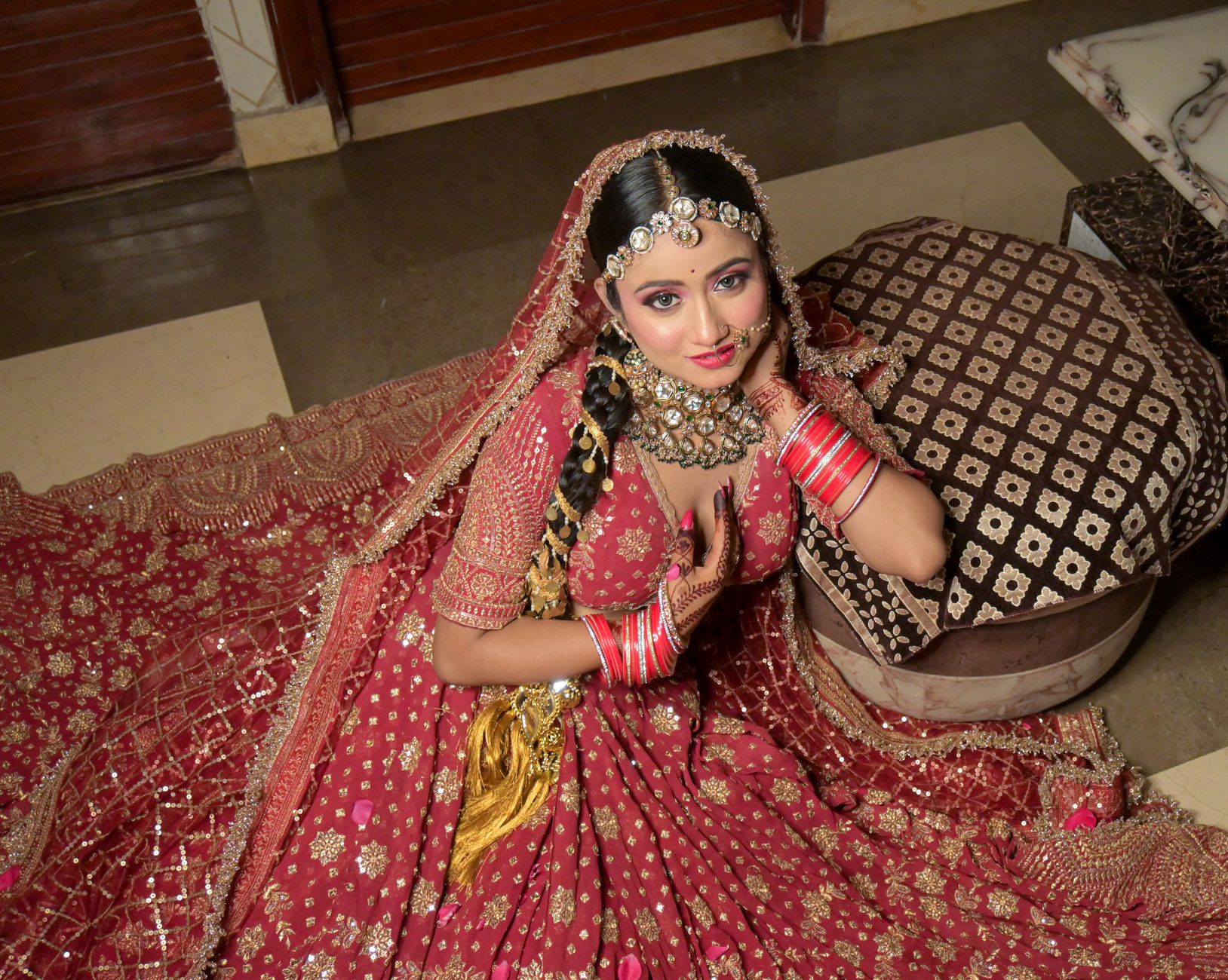 Bridal Braided Updo in Srinagar