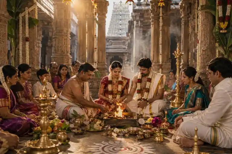 What defines a temple wedding experience in India?