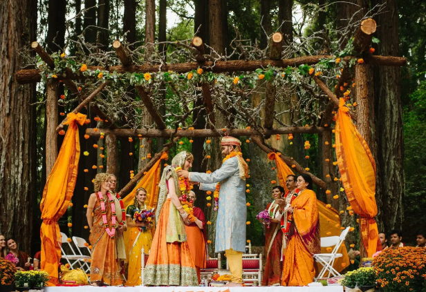 Modern wedding setup showcasing 2026 event planning trends with sustainable decor and technology