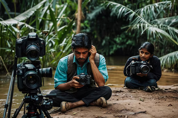 Professional wedding photographer and videographer capturing bride and groom moments