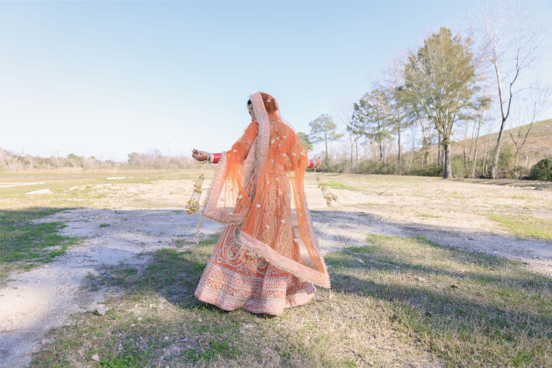 Bridal Lehenga with Veil in Trivandrum