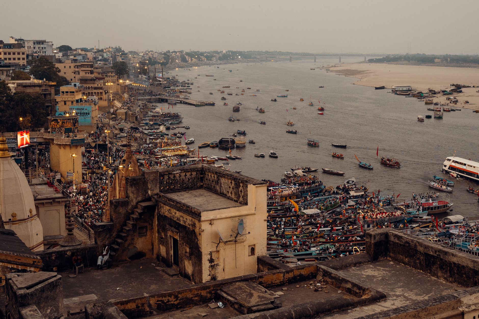 Celebrate Above Varanasi's Skyline