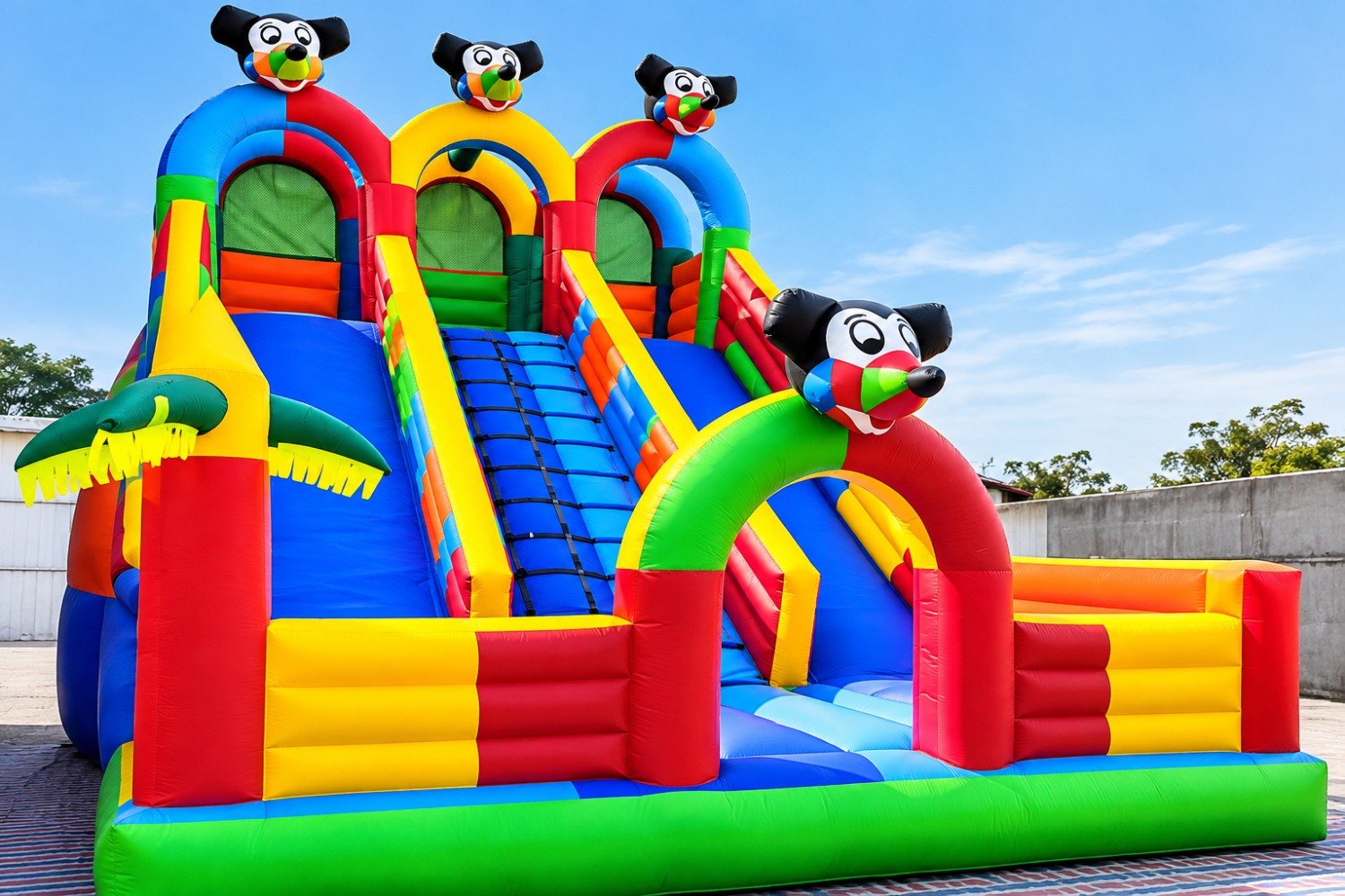20-Foot Triple Sliding Castle Setup - Play Monk