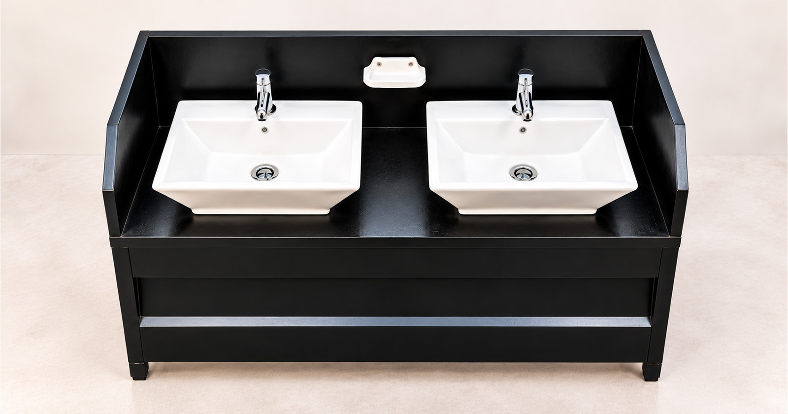 Two-Tap Black Ceramic Handwash Station without Plumbing – Impress Decors