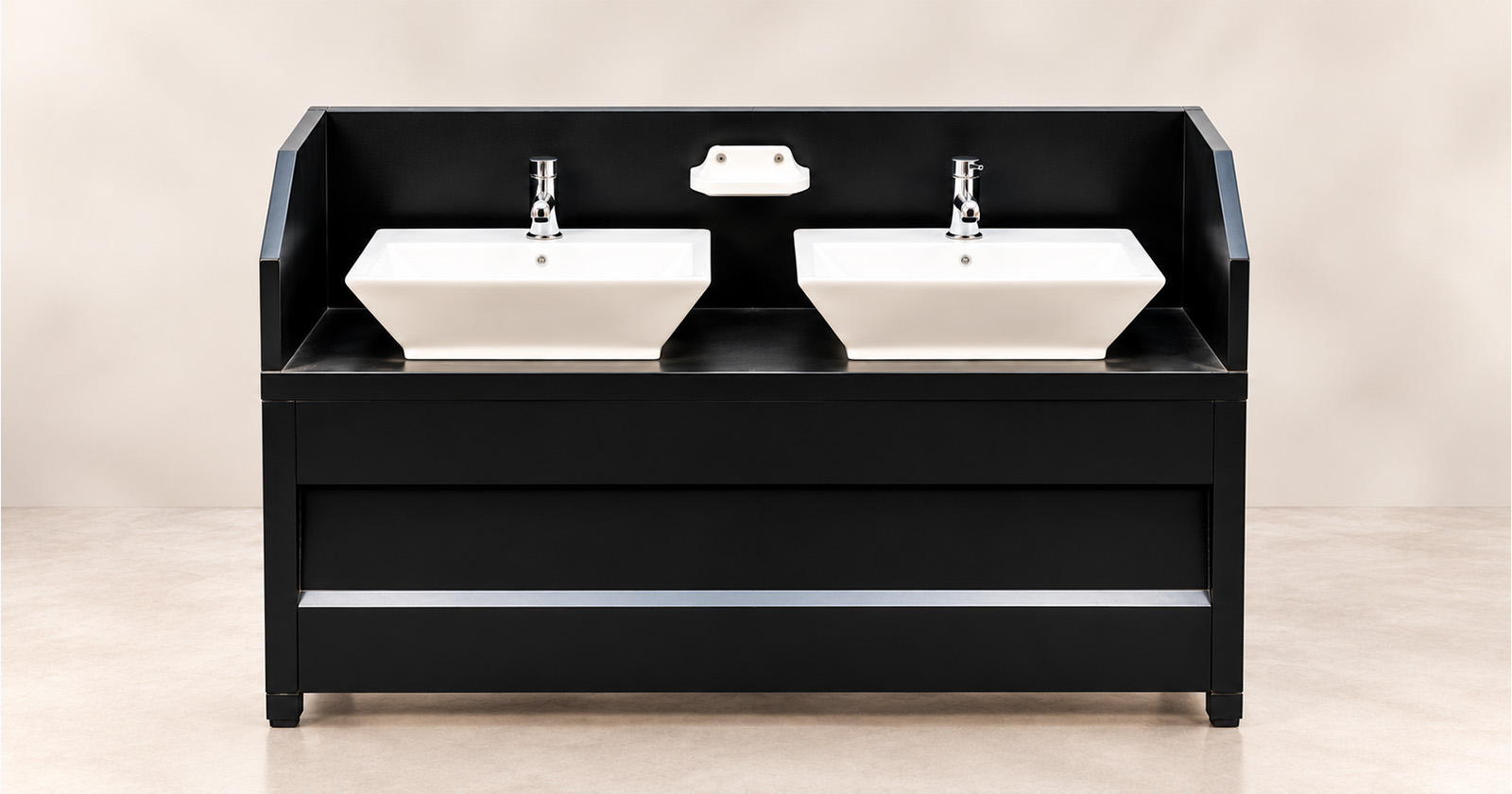 Three-Tap Black Ceramic Handwash Station without Plumbing – Impress Decors