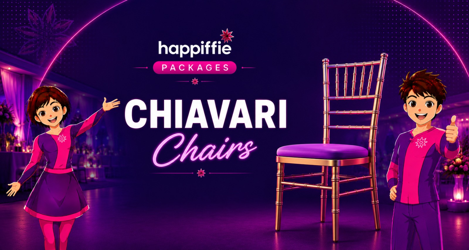 Rent Chiavari Chairs for Weddings & Celebrations in Chennai