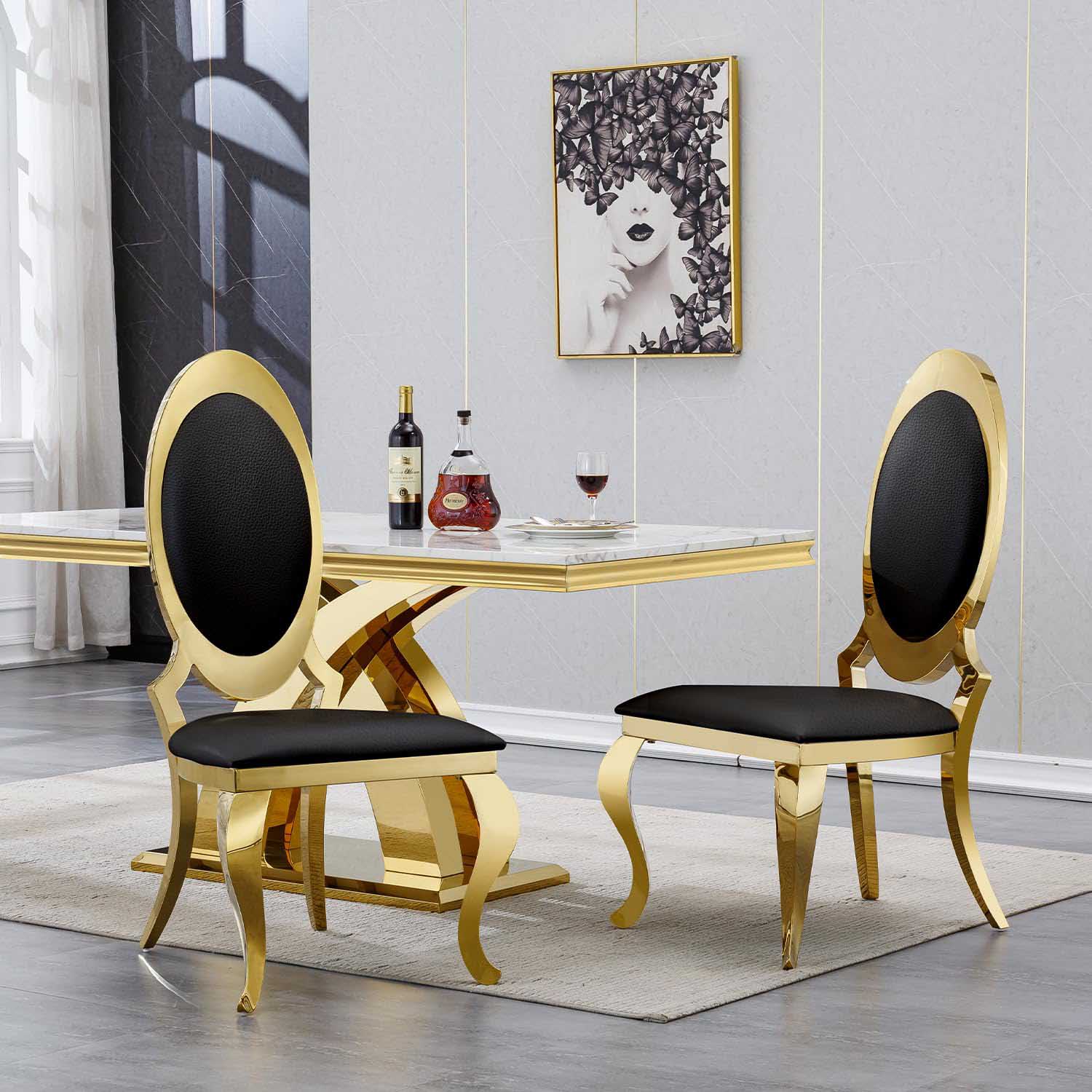 Fancy Gold Oval Chairs - 50 Nos - Impress Decor
