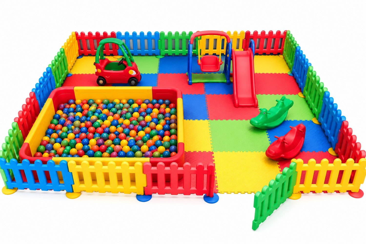 Enclosed Kids' Play Area Setup - Play Monk