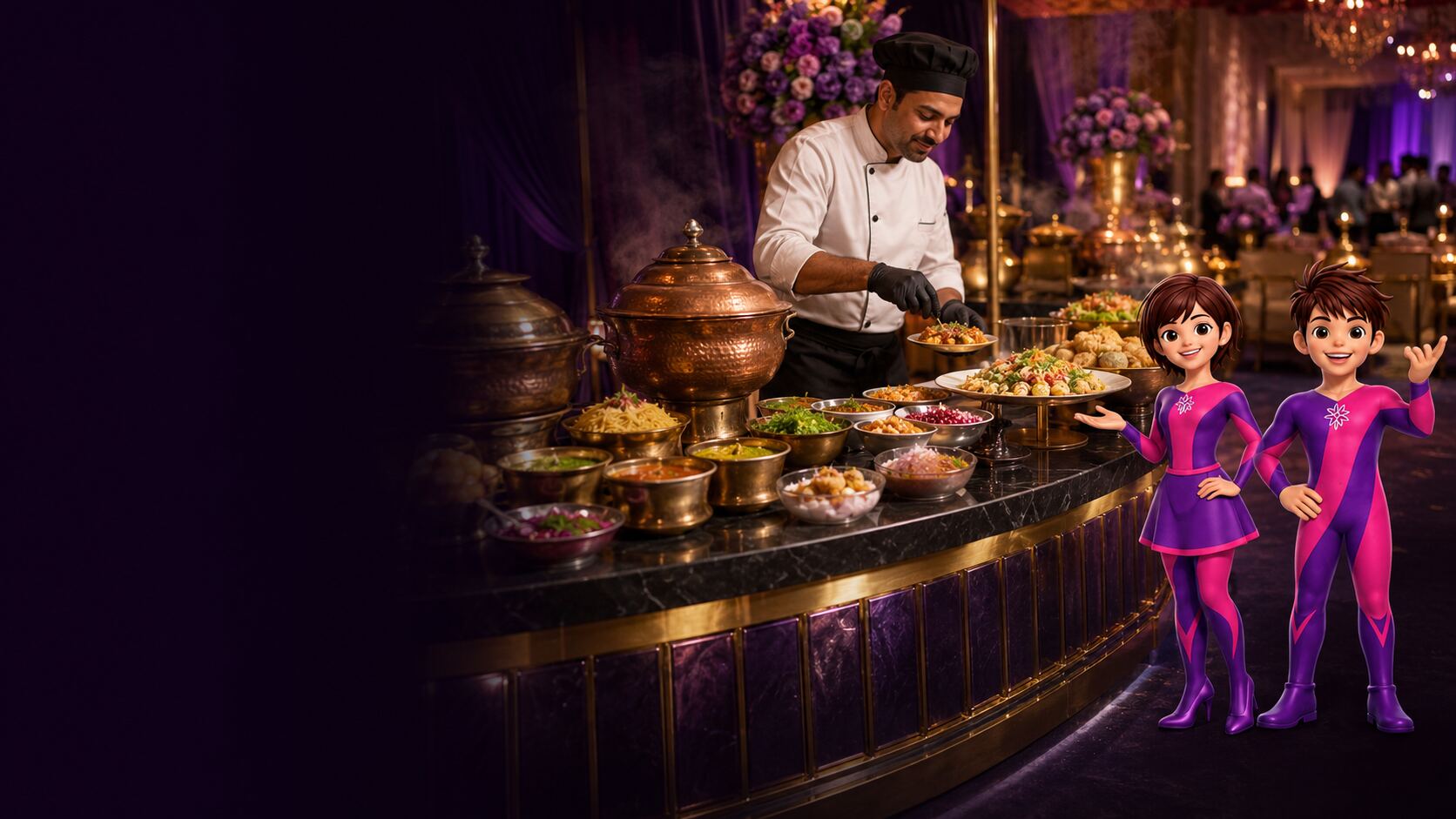 Live Chaat Counter β 50 Guests