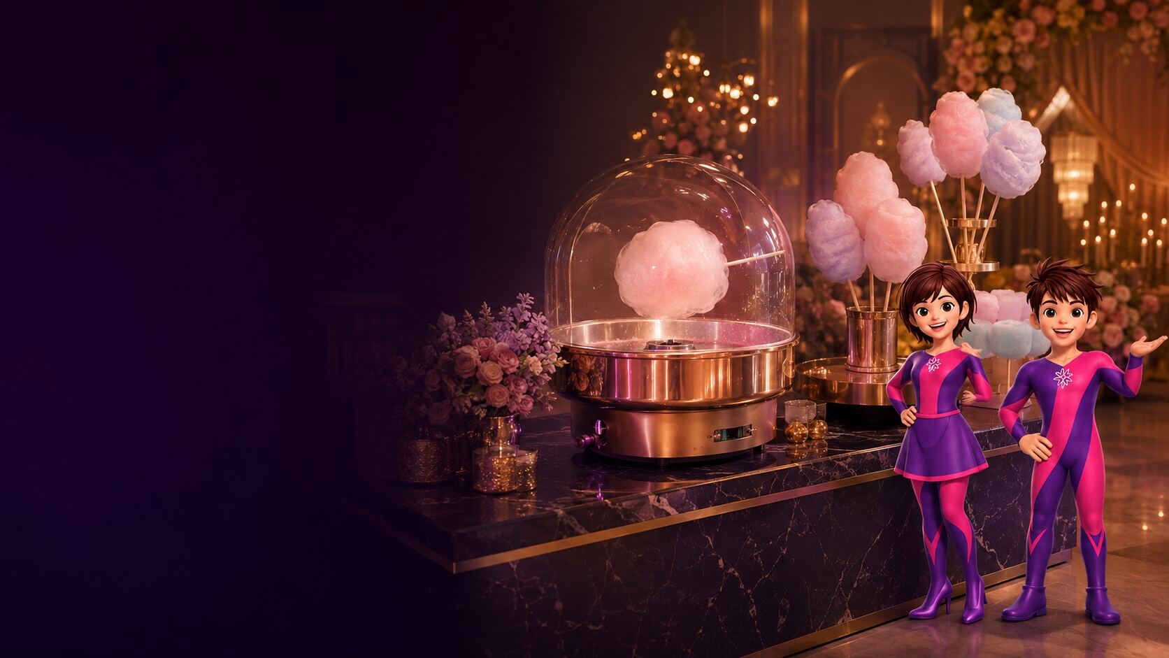 Live Cotton Candy Stall β 50 Guests