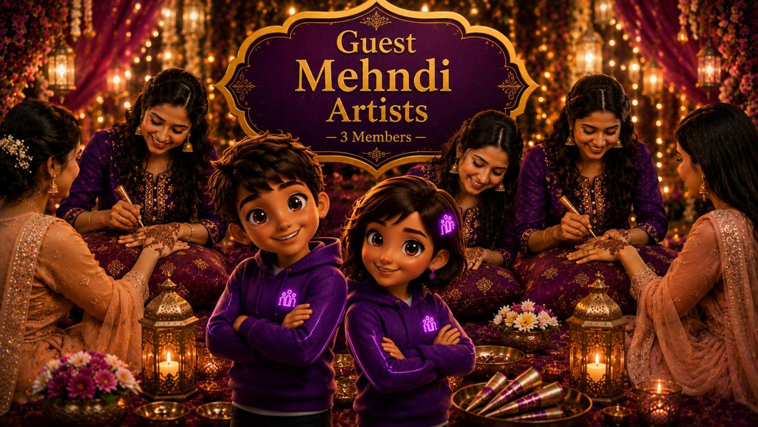 Guest Mehndi Artists – 3 Members