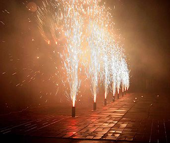 100 Ground Pyros for a Grand Wedding Show