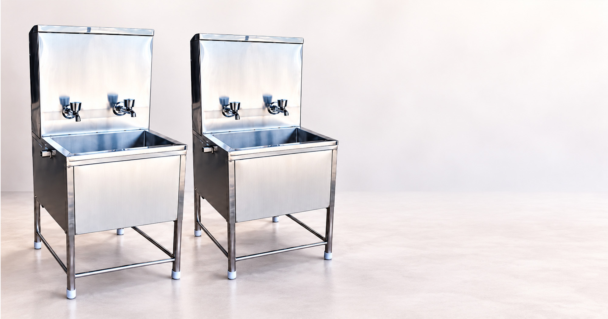 Two-Tap Stainless-Steel Handwash Stations - 8 Nos - Impress Decors