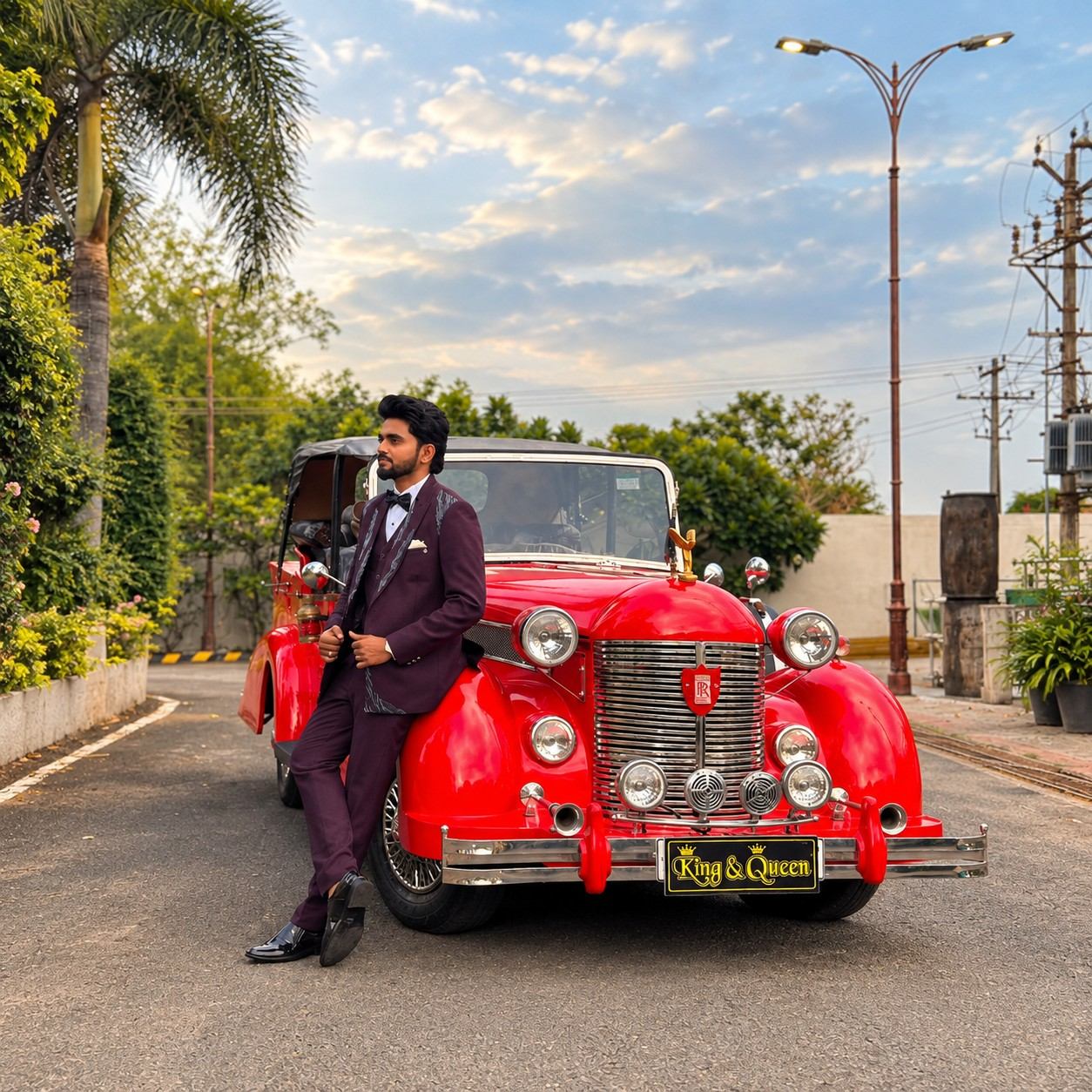Red Vintage Rolls-Royce Entry