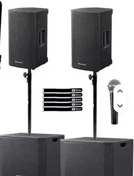 Basic SP4 Sound System with 2 Tops, 2 Subwoofers and 2 Microphones β 6 Hours