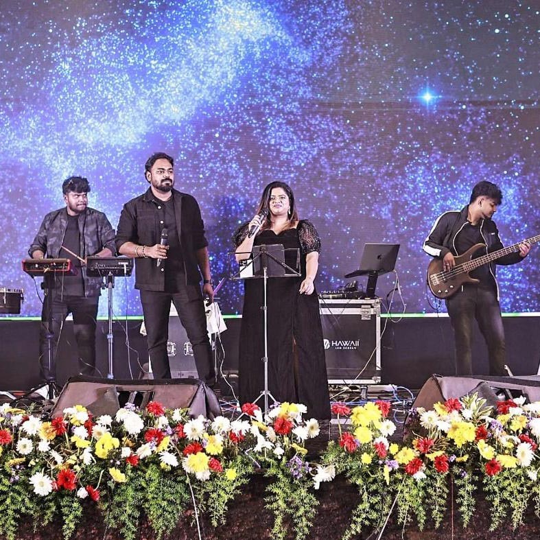 Sparx Band - Keys, Percussion and Violin, Flute or Veena Trio with Audio