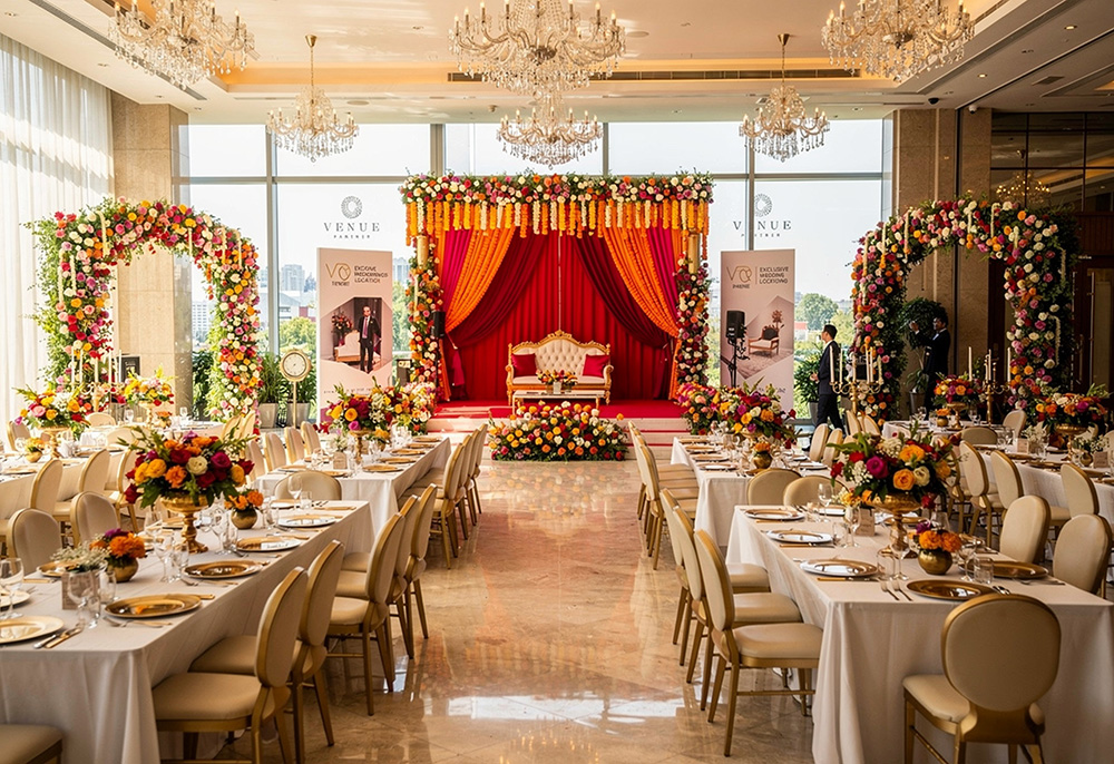 Comprehensive wedding service setup showing various venue partnership categories