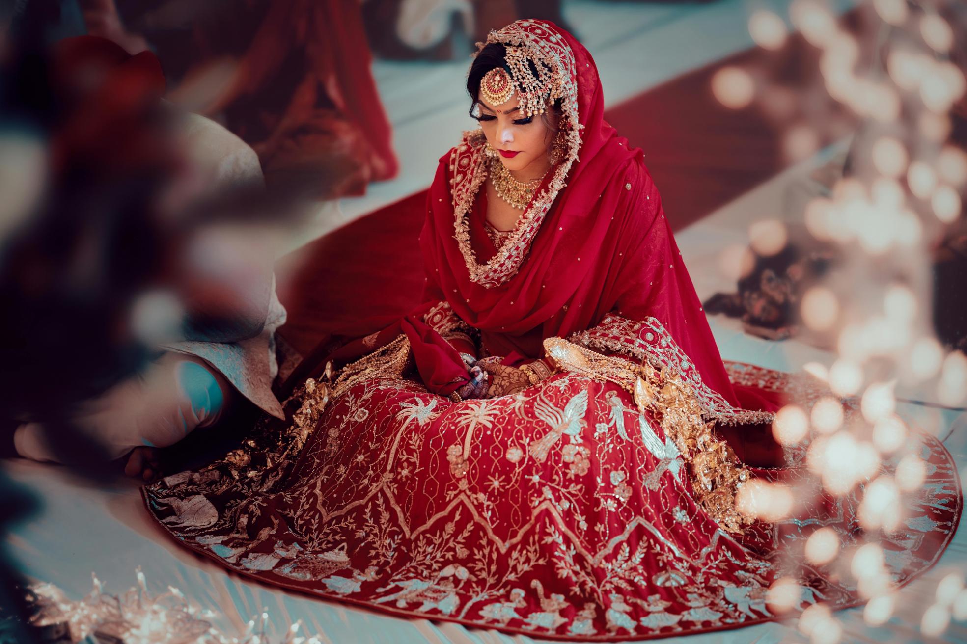 Indian bride and groom in traditional wedding attire showing different budget ranges
